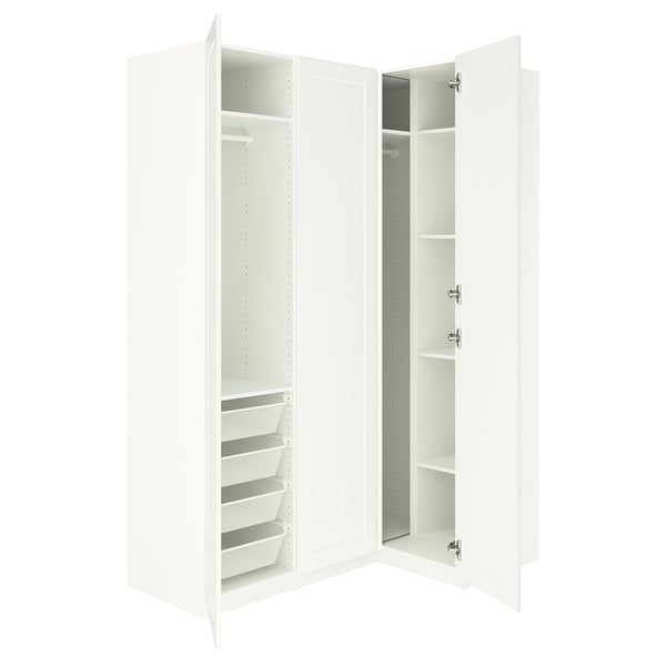 PAX / GULLABERG Corner wardrobe, white/white, 161/111x236 cm
