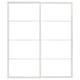 This image shows a white PAX wardrobe frame with a sliding door setup, featuring a sleek, modern design with metal construction.