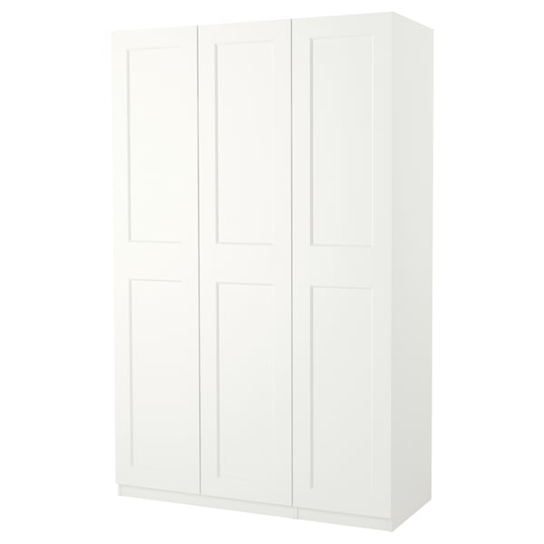 White ikea PAX wardrobe, minimalist design with soft-close doors.
