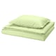 Green PILTANDVINGE bed set: duvet & pillow, smooth polyester-viscose, rectangular.