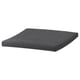 POÄNG footstool cushion, dark grey, thick rectangular foam pad, soft fabric cover, plain design.