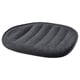 Black oval seat pad, soft recycled polyester, anti-slip, comfortable chair fit.