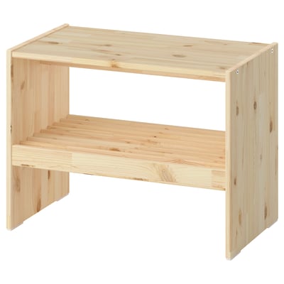 RAGGBERG wooden bench, light natural shade, pine, rectangular, simple design.