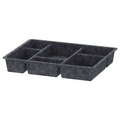 RAGGISAR grey felt jewellery organiser with multiple compartments
