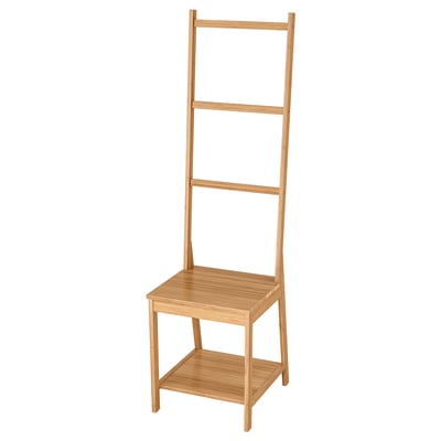 RÅGRUND bamboo bathroom chair, light brown, functional design.