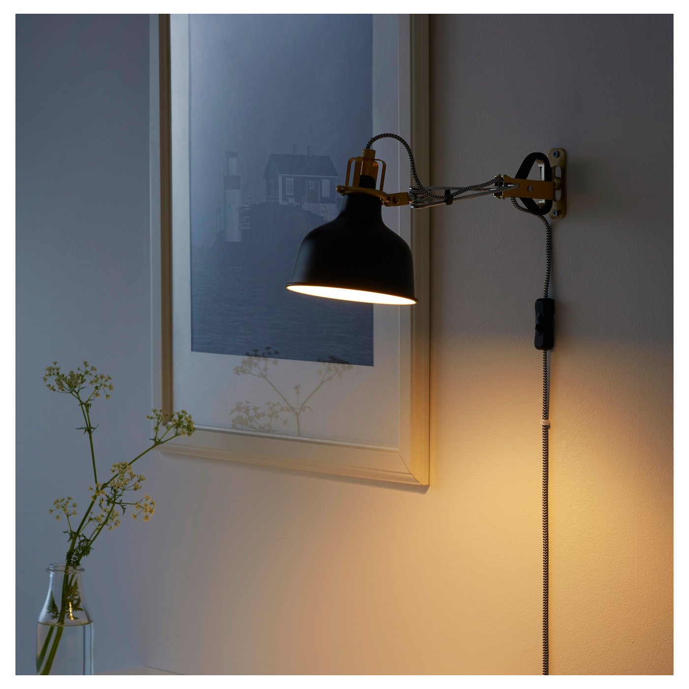 RANARP wall/clamp spotlight, black - IKEA Estonia
