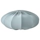 Light blue round lampshade, pleated design, fabric cover, eco-friendly materials.