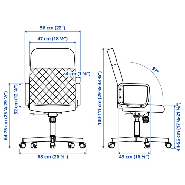 Illustration with measurements for the product: RENBERGET.