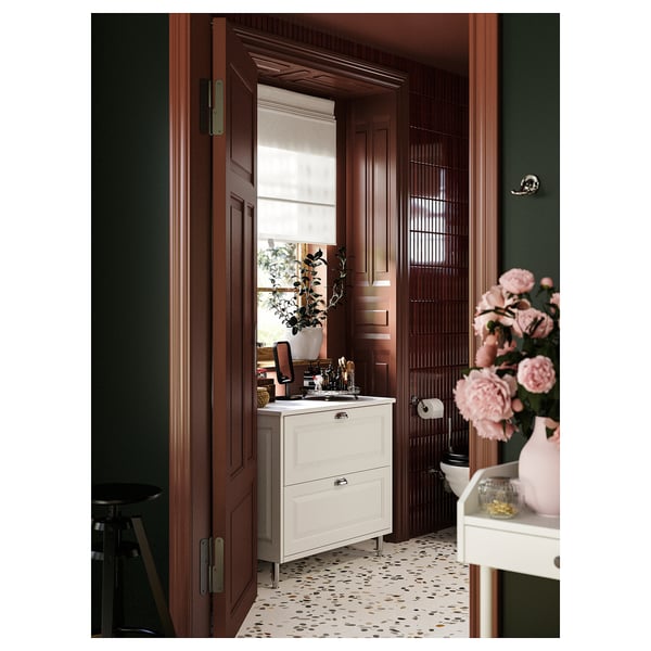 RINGBLOMMA Roman blind, white, 120x160 cm