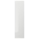 A grey, high-gloss, rectangular RINGHULT door with a smooth surface. Its part of a kitchen cabinet.