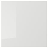 RINGHULT grey high-gloss kitchen unit. Modern design, durable, easy to clean. Square shape, with sleek lines.