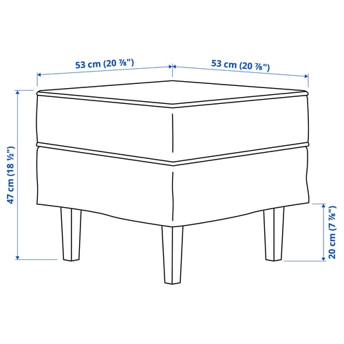 Illustration with measurements for the product: ROCKSJÖN.