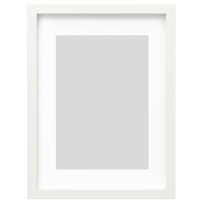 White RÖDALM picture frame, rectangular, minimalist design, with front plastic protection.