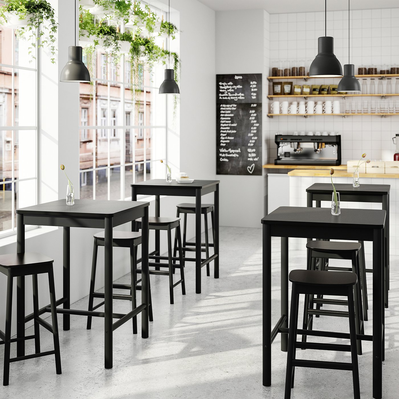 RÖNNINGE bar table, black, 75x75 cm - IKEA Estonia