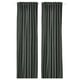 ROSENMANDEL dark green block-out curtains hang straight with simple, elegant design.