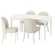 ROSENTORP / ROSENTORP Table and 4 chairs, white/Kilanda light beige white, 155/215x87 cm