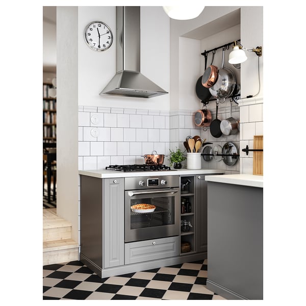 SÄLJAN Custom made worktop, white/light grey stone effect/laminate, 30-45x3.8 cm