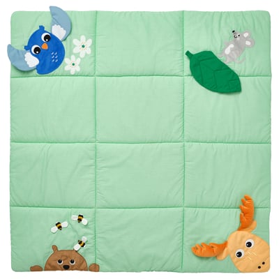 SANDBI mat, green, soft, wildlife design, baby play area.