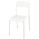Sandberg: white, stackable chair, perforated seats, resin & steel, modern design.