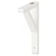 White wooden l-shaped shelf bracket for 20-30 cm shelves, reversible design.