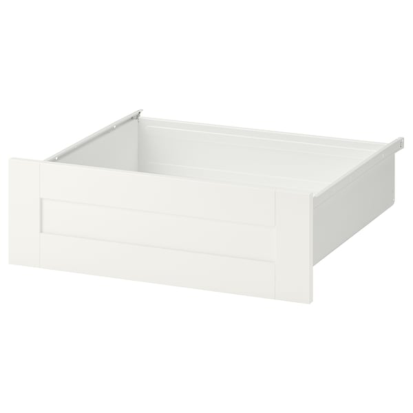 SANNIDAL white drawer front, rectangular, sleek design, wooden & steel material.