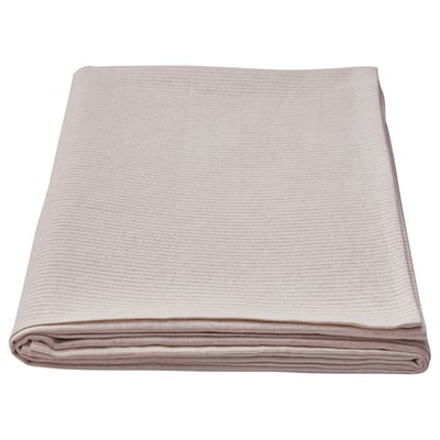 Folded SILVERARV beige tablecloth, woven cotton-jute, rectangular.