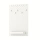 SKÅDIS white pegboard, rectangular, with four hooks and a shelf, for wall organization.