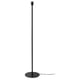 SKAFTET black floor lamp with round base and cylindrical tube, powder-coated steel and plastic.