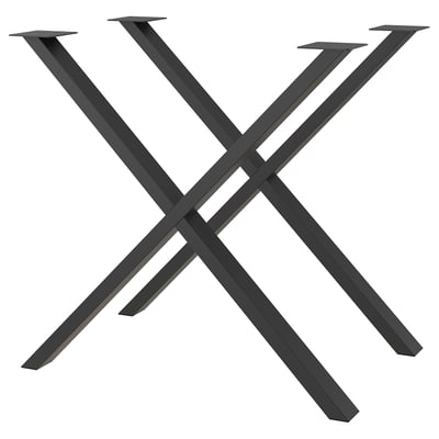 SKÅLSTA Table leg, X-shaped black-grey