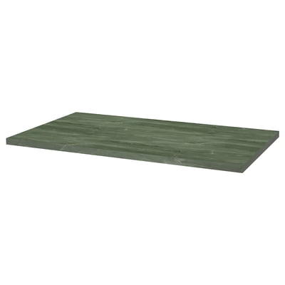 SKÅLSTA Table top, dark grey-green marble effect, 140x80 cm