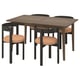 SKANSNÄS / STOCKHOLM 2025 Table and 4 chairs, brown beech/dark brown leather, 150/205 cm