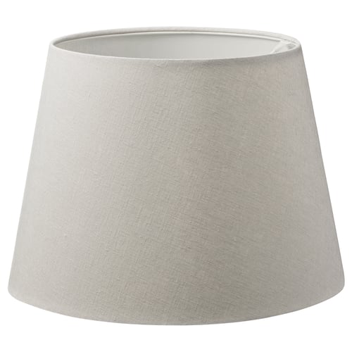 SKOTTORP light shade, beige, fabric, round cone shape, textured design.