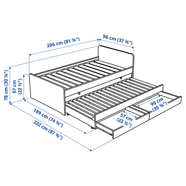 Illustration with measurements for the product: SLÄKT.
