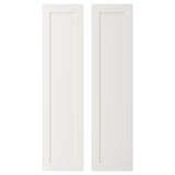 This image two white rectangular SMÅSTAD cabinet doors made of fibreboard, aligned side by side, showcasing clean lines and a simple design.