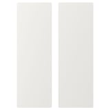 White rectangular storage doors, modern, clean design, made of fibreboard and acrylic paint, suitable for childrens storage.