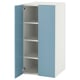 SMÅSTAD storage cabinet, light blue & white, 3 shelves, open doors.