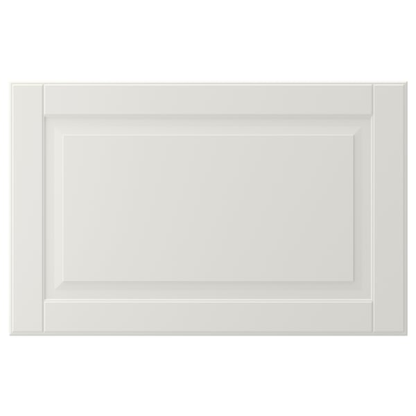 White SMEVIKEN cabinet door, classic design with bevelled panel, made of acrylic paint and fiberboard.