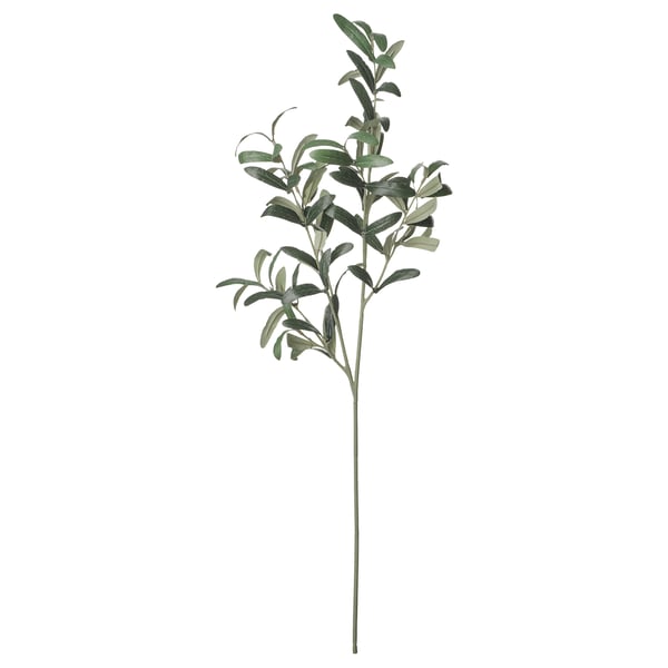 SMYCKA green, artificial leafy stem for home decor, made with recycled plastic, flexible steel wire stem.