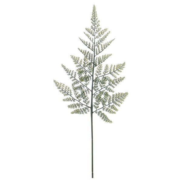 A tall, green artificial plant named SMYCKA, made of polyethylene plastic and steel wire in stem, with lifelike leaves.