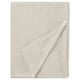 Light gold & white striped cotton sheet set for cosy, elegant bed.