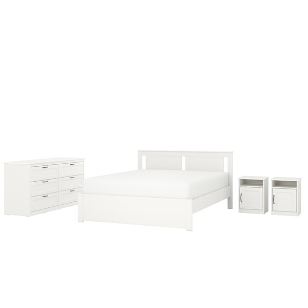 SONGESAND bedroom set: bed, nightstands, dresser. Classic design, fibreboard & particleboard.