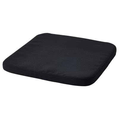 Black STAGGSTARR seat cushion, rectangular, thick padded foam for comfort, simple modern design.