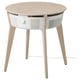 A white and wood STARKVIND air purifier table with light wood legs and a round top.