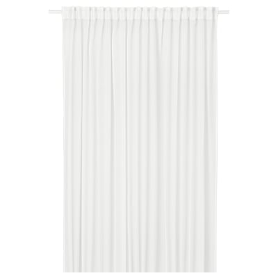 White STENFRÖ sheer curtain with heading tape for pleats.