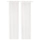 STENFRÖ white sheer curtains, recycled polyester, pleated top, diffuses light.