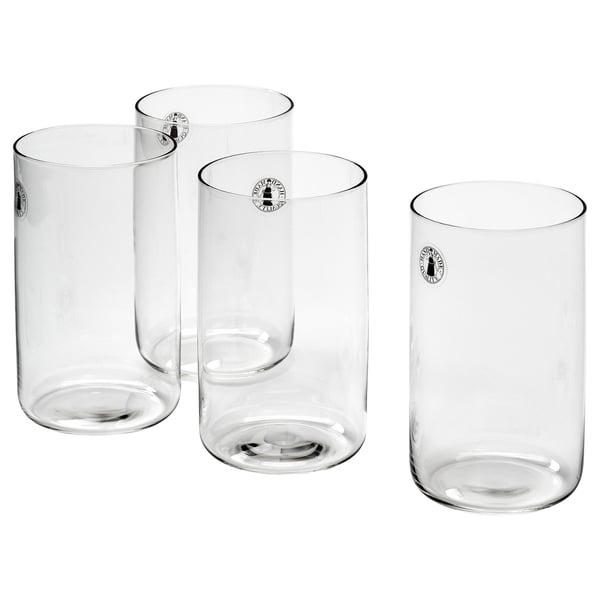 Minimalist scandinavian glassware set in various heights.