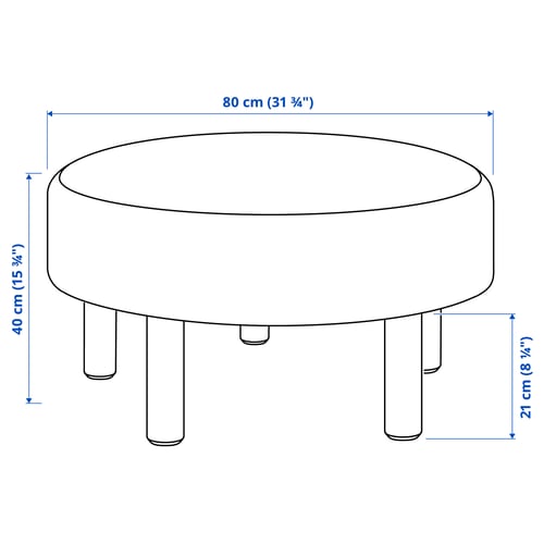 Illustration with measurements for the product: STOCKHOLM 2025.