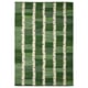 A green handwoven wool rug with a birch tree pattern, reversible, from the stockholm collection.