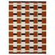 STOCKHOLM 2025 rug: brown, beige, blue squares; cotton, wool; rectangular, geometric design.