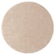 Circular, beige STOENSE rug with soft, thick pile; harmony-inducing sheen.